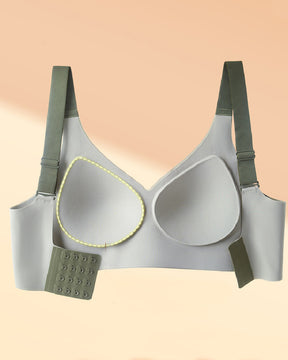 Seamless Contrast Color Wireless Soft Anti-sagging Push Up Sleep Bra