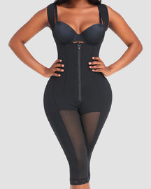 Women's BBL Firm Control Thigh Slimmer Shapewear Breasted Zipper Long Pants Body Shaper