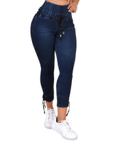 Colombian High Waisted Drawstring Butt Lifting Jeans for Women