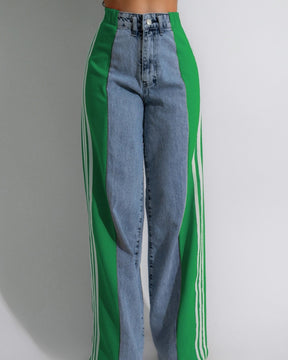 Panelled 3-Stripes High-waist Wide-leg Jeans