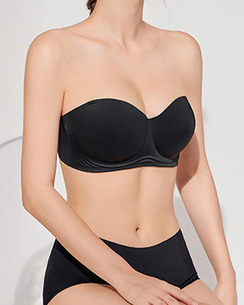 Women's Invisible Strapless Non-slip Bra Large size Seamless Tube Top Push up bra