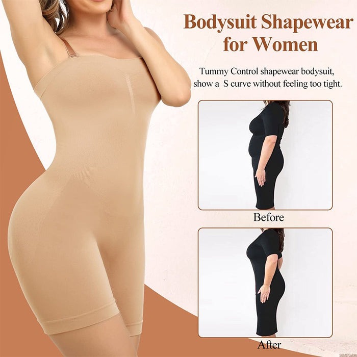 Slimming Sleeveless Bodysuit With Removable Shoulder Strap