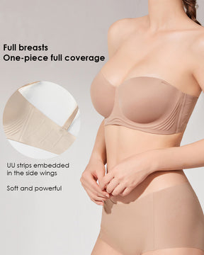 Sujetador invisible sin tirantes antideslizante para mujer Sujetador push up de tubo sin costuras de gran tamaño