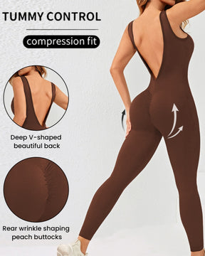 Deep V One-piece Jumpsuit Elastic Tights Quick-drying Yoga Clothes