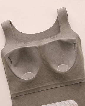 Women's Seamless Thermal Push Up Underwear Vest Heating Built in Bra Tank Tops