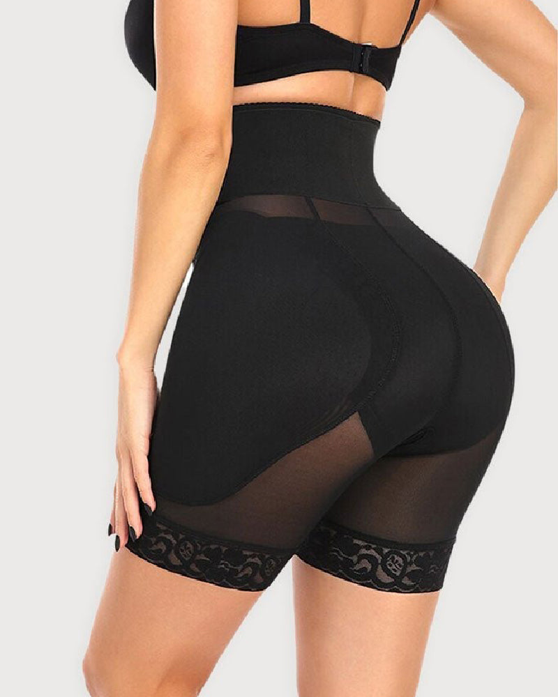 Women's Hourglass Corset Breathable Mesh Shaping Shorts With Sponge Pads