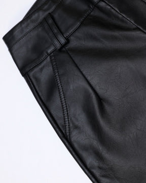 New High Waist Slim Fit Versatile Wide Leg Leather Pants for Women