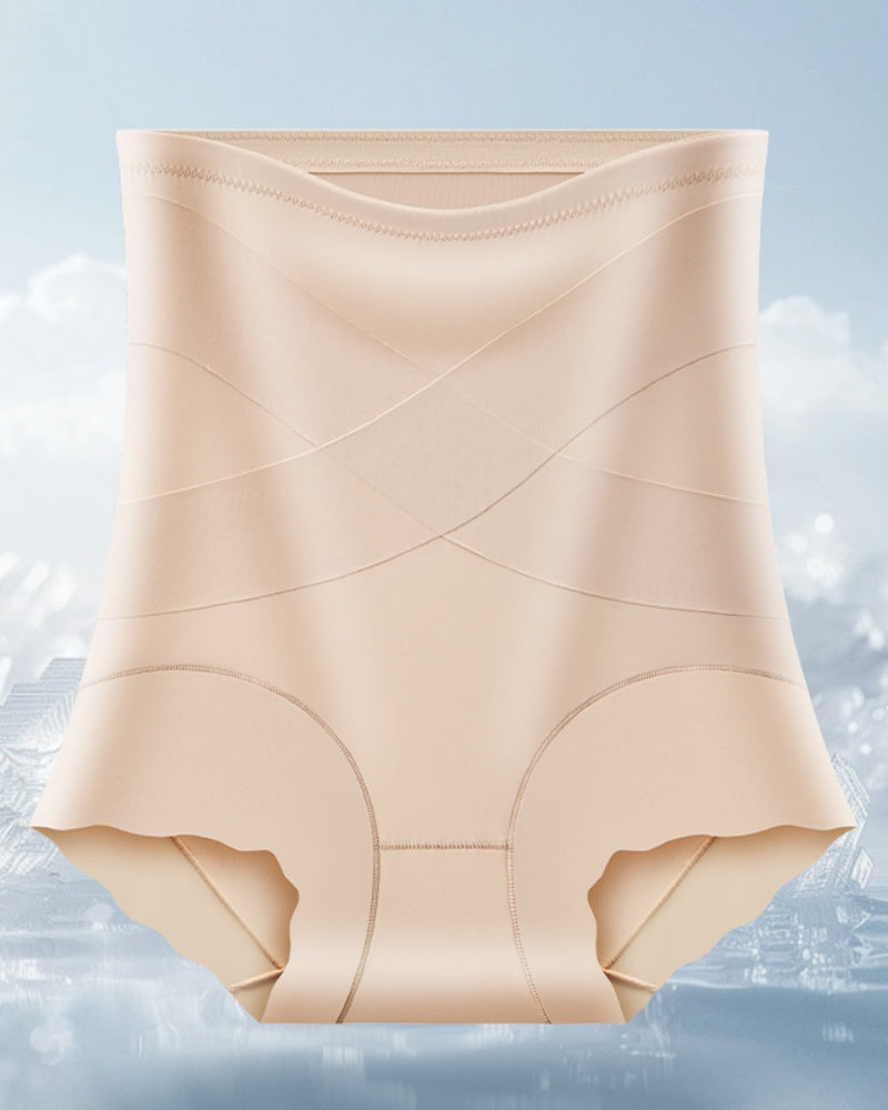 Ultra Thin Cross Waist Ice Silk Breathable Tummy Control Shaping Shorts