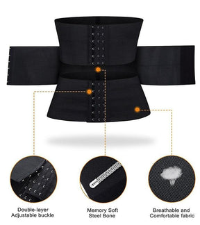 Waist Trainer Corset Double Belt Breathable Belly Slimming Workout Adjustable Fajas Girdle