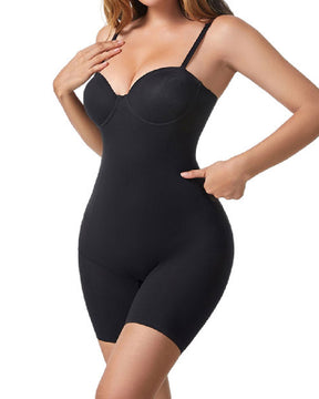 Seamless Mid Thigh Strapless Shapewear Comfort Tummy Control Bodysuits With Bra