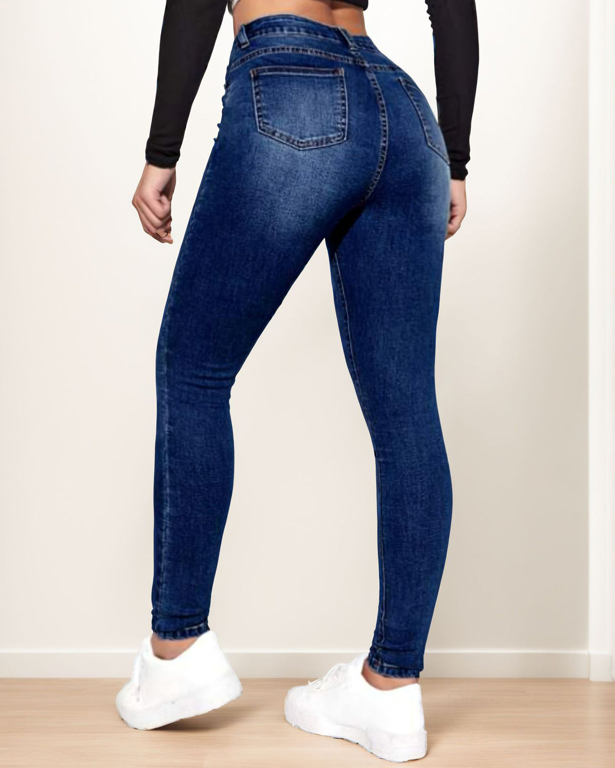 Hot Girl Jeans Women's High Waist Stretchy Fleece Demin Pants