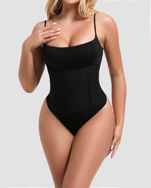 Tummy Control Thong Corset Body Shaper Single Breasted Back Bodysuit