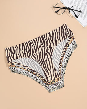 Sexy Leopard Print Seamless Briefs Low Waist One Piece Underwear