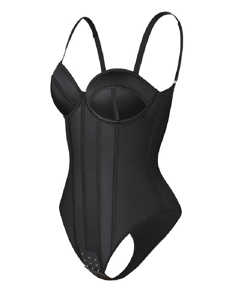 Shapshe® Women's Corset Thong Tummy Control Butt Lift Bodysuit Shapewear With Wired-Cup Bra