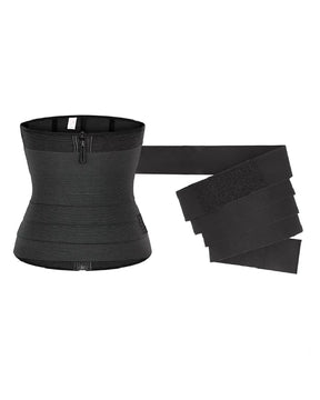 Removable Strap Zip-Up Sports Waist Trainer Shapewear Wrap Belt