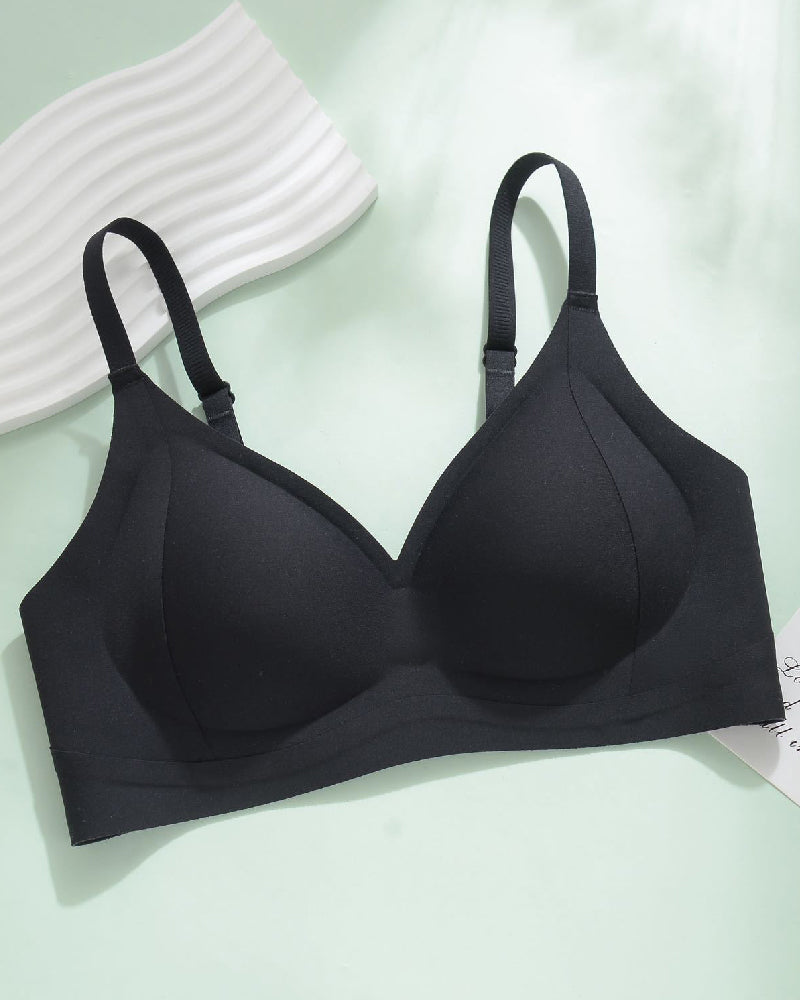 Women's Seamless Push-Up Fixed Cup Bra Wireless Soft Support Bralette