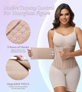 Women's Tummy Control Girdle Waist Trainer Workout Boned Waist Cincher Corset