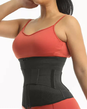 Removable Strap Zip-Up Sports Waist Trainer Shapewear Wrap Belt