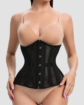 Sexy Gothic 26 Steel Hourglass Underbust Corset Lace up Hollow Breathable Waist Trainer