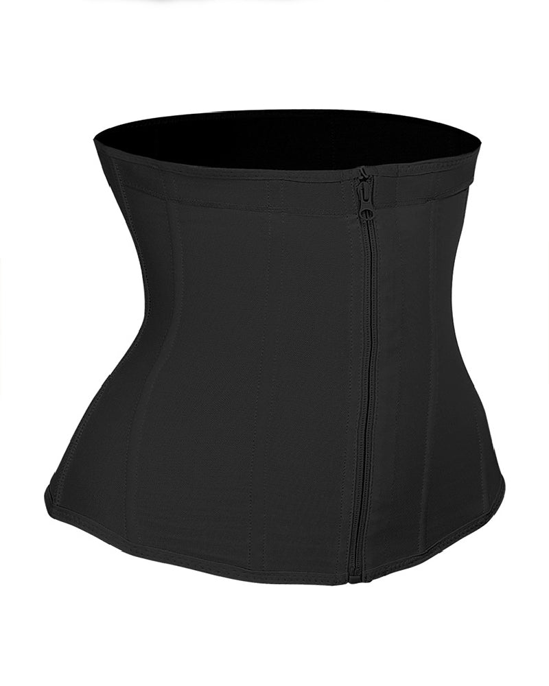 9 Boned Waist Trainer For Women Hourglass Zipper Tummy Control Workout Corset