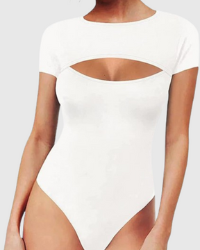 Short Sleeve Round Neck Bodycon Bodysuit