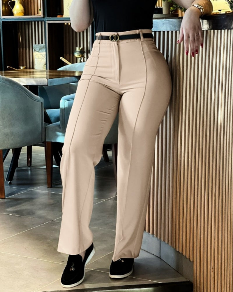 Women's High Waist Patchwork Casual Pants