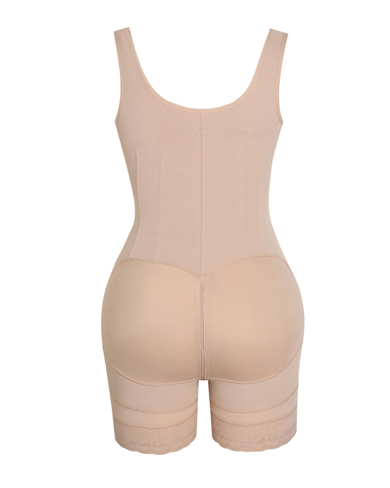 Shapshe® High compression Front Zipper Mid Thigh Shapewear with Bra