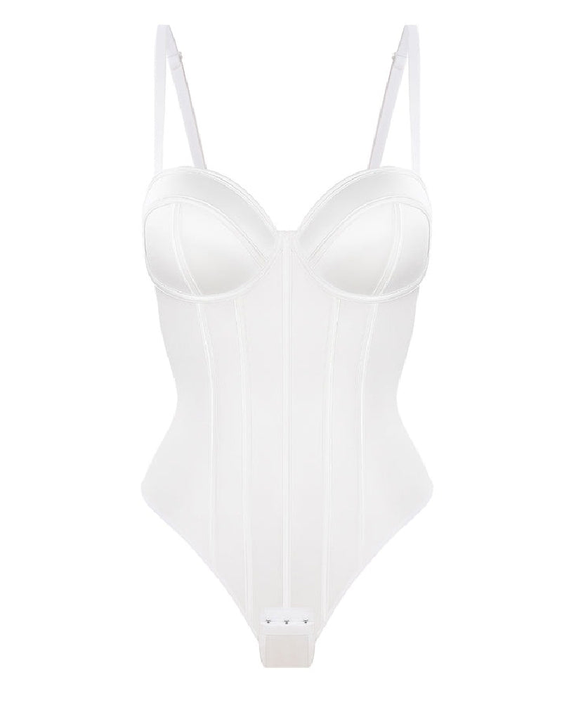 Shapshe® Women's Corset Thong Tummy Control Butt Lift Bodysuit Shapewear With Wired-Cup Bra