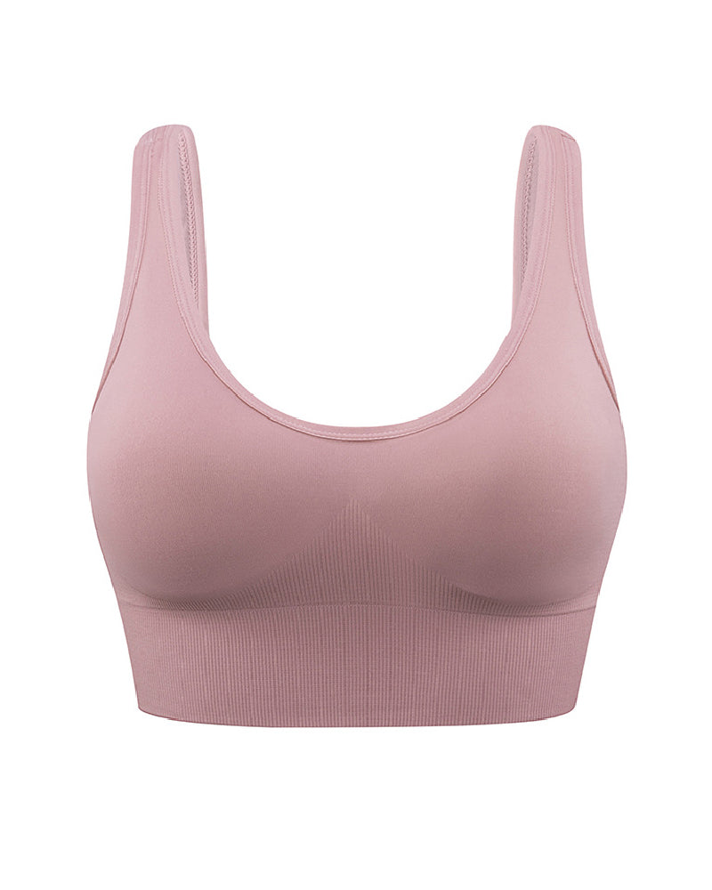 Women's Wireless High Support Adjustable Padded Push Up Crop Tank Top Sports Bra