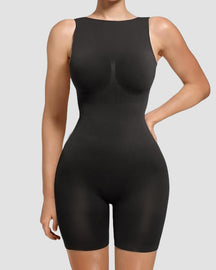 Mid Thigh Low Back Jumpsuits Seamless Rompers Stretchy Bodycon Bodysuit