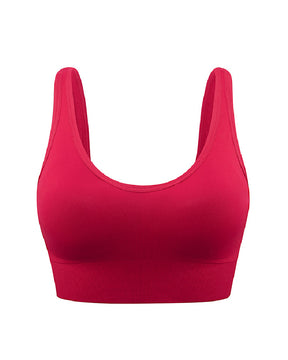 Women's Wireless High Support Adjustable Padded Push Up Crop Tank Top Sports Bra