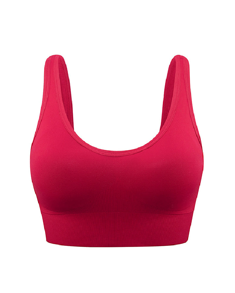 Women's Wireless High Support Adjustable Padded Push Up Crop Tank Top Sports Bra