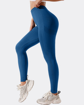 V Wrinkled Waist Hip Lift Nude Sports Yoga Pants