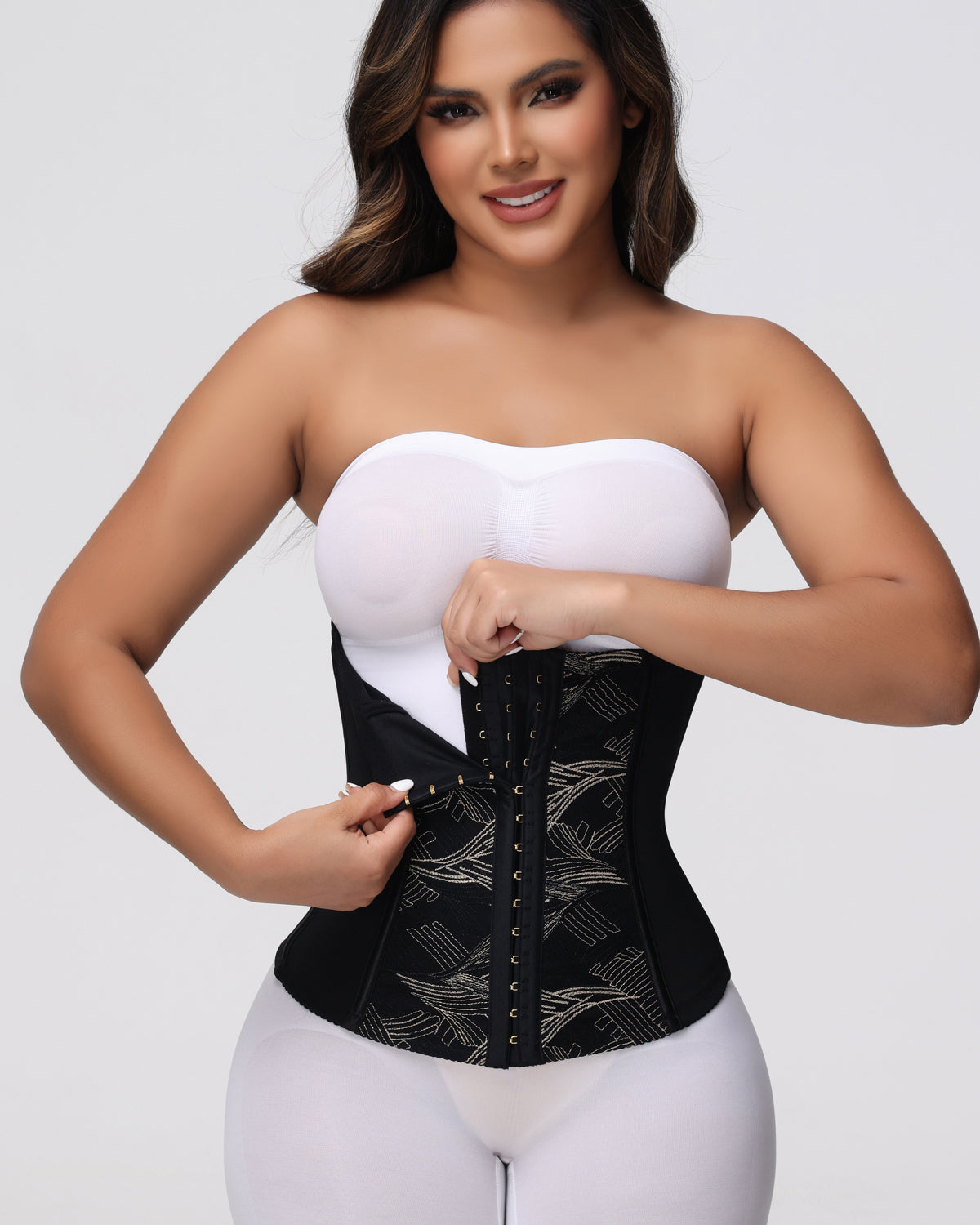 Shapshe® Hourglass Jacquard Everyday Corset Gold Buckle Best Waist Trainer