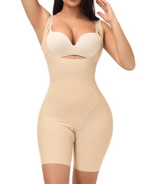 Women's Seamless Double Tummy Control Elastic Fajas Open Bust Postpartum Bodysuits