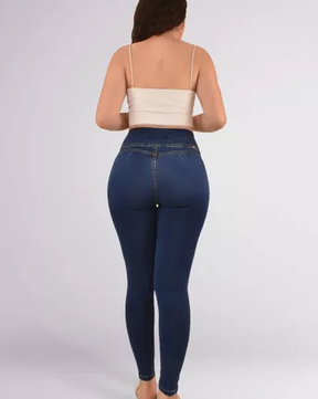 High Waist Colombian Shapewear Denim Skinny Jeans With Internal Waistband