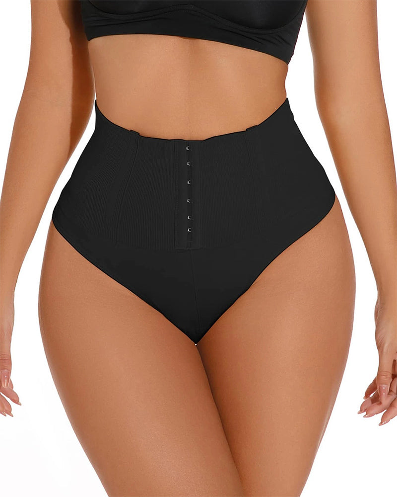 High Waist Seamless Single Breasted Shaping Thong Tummy Control Shapewear Panties