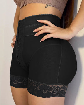 Colombian Girdles Lace Stitching Slimming Shorts Butt Lifter Front Buckle Shaping Panty