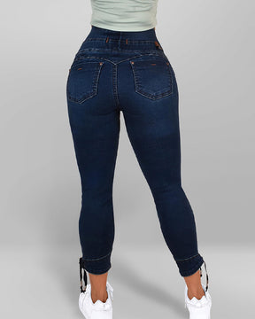 Colombian High Waisted Drawstring Butt Lifting Jeans for Women