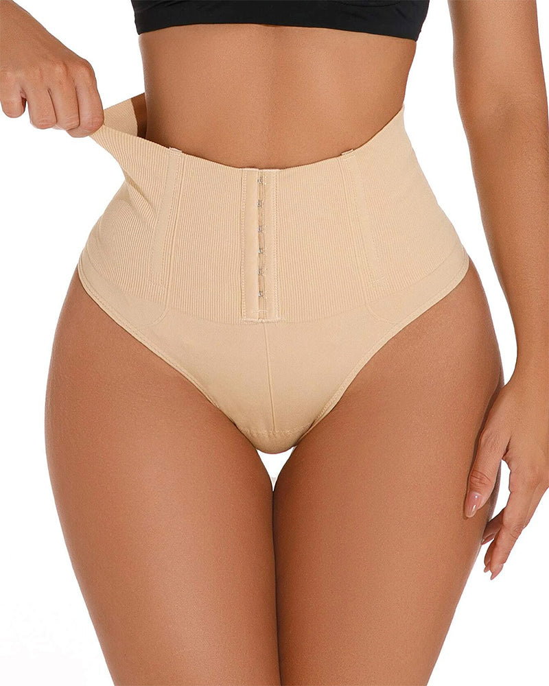 High Waist Seamless Single Breasted Shaping Thong Tummy Control Shapewear Panties