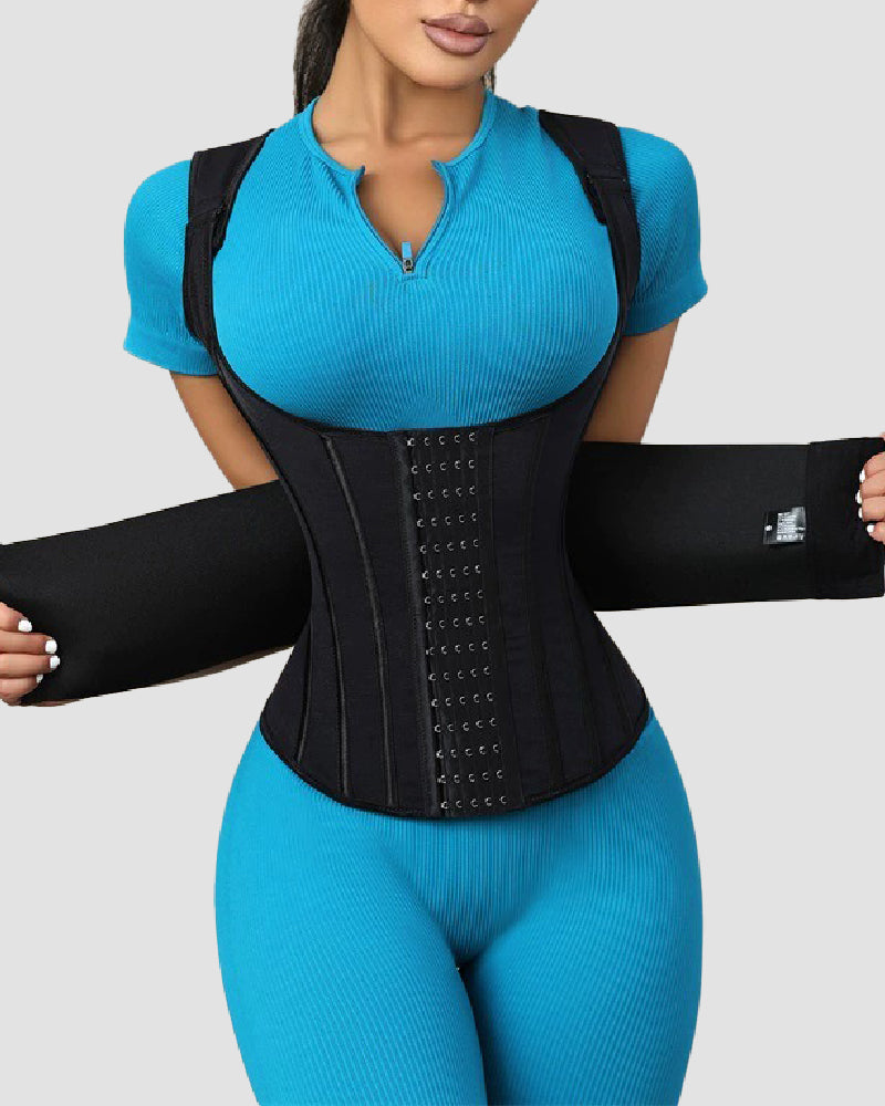 Steel Boned Mesh Waist Trainer Vest Breathable Abdominal Sculpting Belt Corset