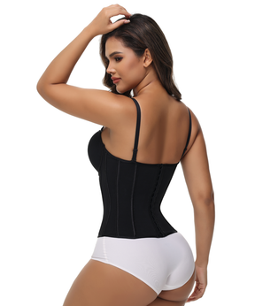 Women's Sexy Fishbone Push Up Bustier Corset Suspender Tops With Buckle Back