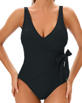 V-neck Backless Sleeveless Triangle One-piece Swimsuit for Hourglass Shape