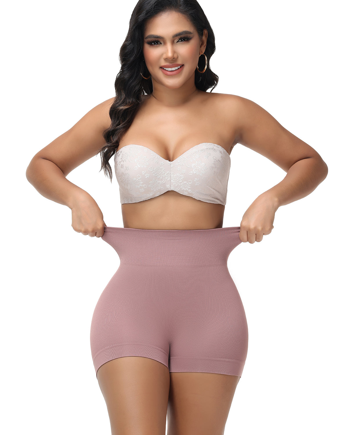 Women's Seamless Butt Lift Sculpting Body Shorts Smooth Anti-Roll Shapewear Shorts