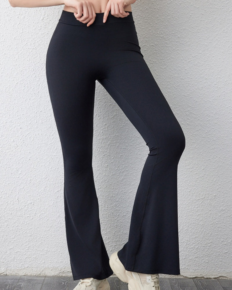 Peach Hip V Pleated Leggings Hip-lifting Yoga Flared Pants