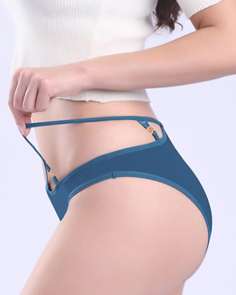 Women's Sexy Strap Briefs Hollow Seamless Low Waist Invisible Underwear