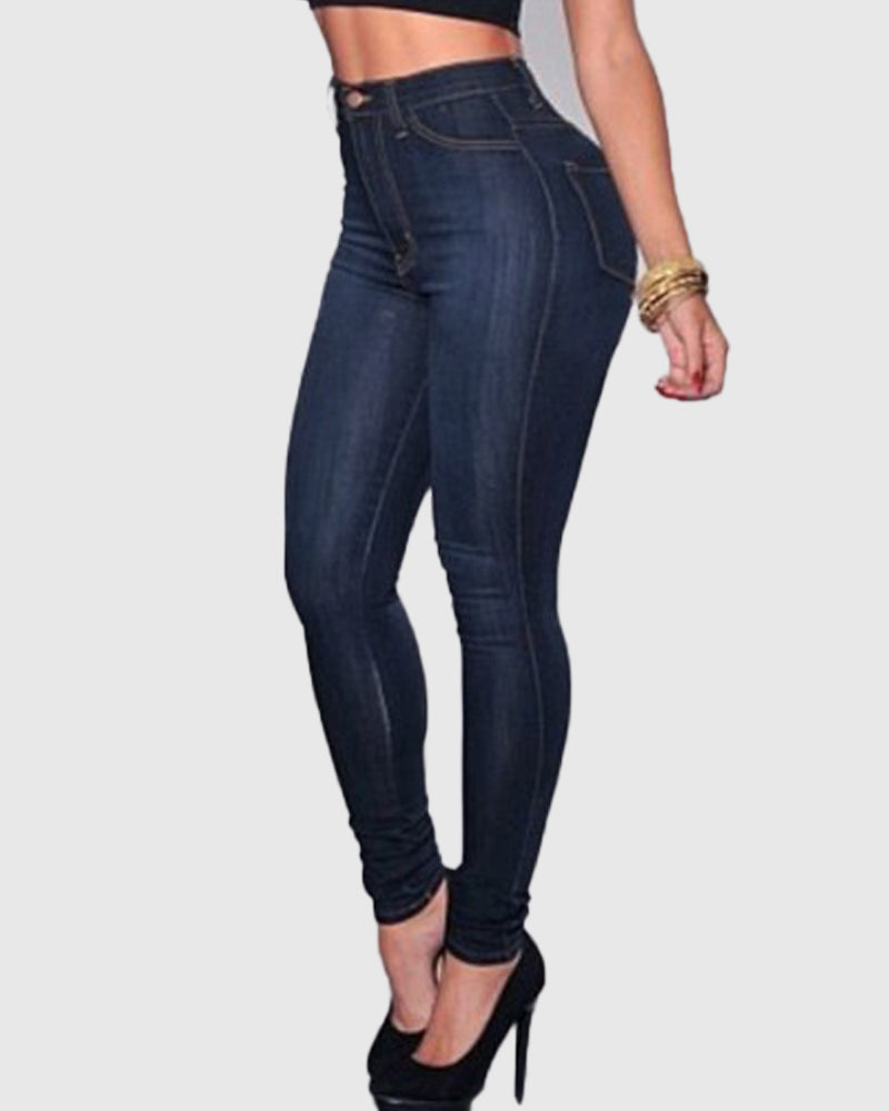 Sexy High Waist Stretch Skinny Jeans for Curvy Women