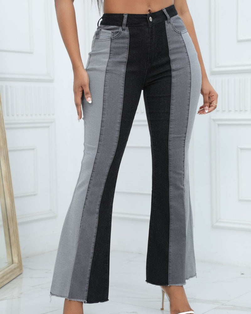 Stretch Fashion Washed Contrast Jeans