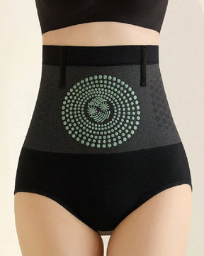 Women's Magnetic Therapy Warm Uterus Panties Seamless High Waist Abdomen Control Briefs