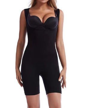 Seamless Open Bust Tummy Control Full Bodysuit Sleeveless Thigh Slimmer Shapewear